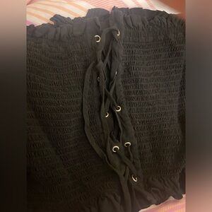 Black cropped blouse